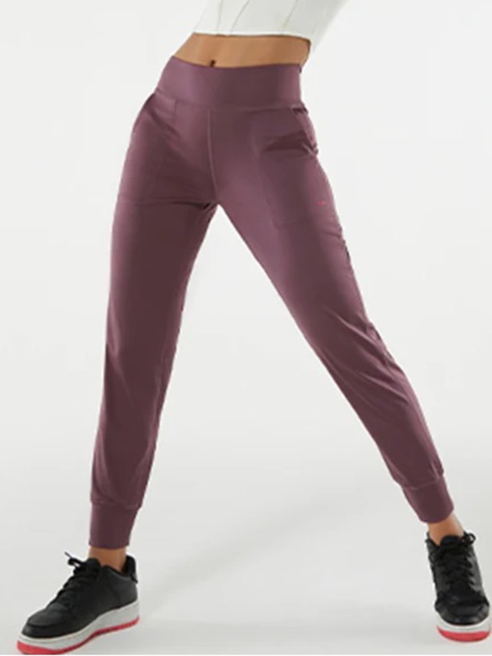 Fanka Pet-Hair-Free High-Rise Jogger Pants in Plum